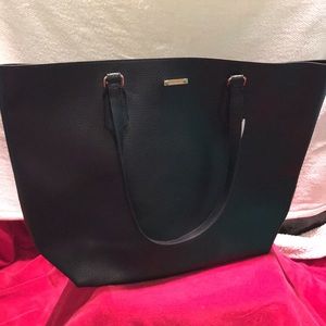 White Black tote bag purse NWT